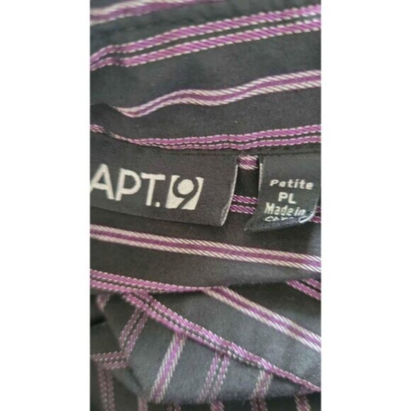 Apt. 9 Large Petite Blouse Striped Women's 3/4 sleeves stretchy LIKE NEW - Picture 6 of 6